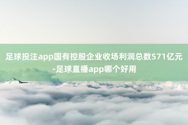 足球投注app国有控股企业收场利润总数571亿元-足球直播app哪个好用