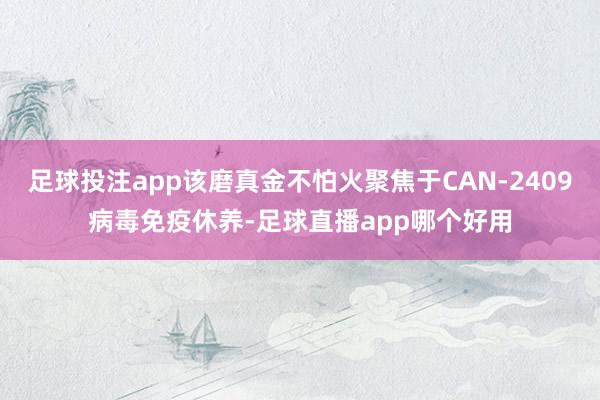 足球投注app该磨真金不怕火聚焦于CAN-2409病毒免疫休养-足球直播app哪个好用