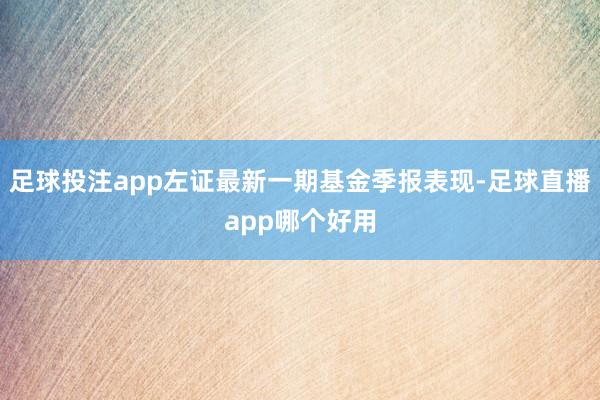 足球投注app左证最新一期基金季报表现-足球直播app哪个好用