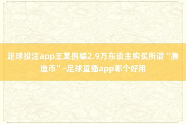 足球投注app王某拐骗2.9万东谈主购买所谓“臆造币”-足球直播app哪个好用