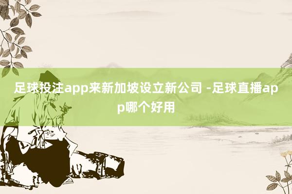 足球投注app来新加坡设立新公司 -足球直播app哪个好用