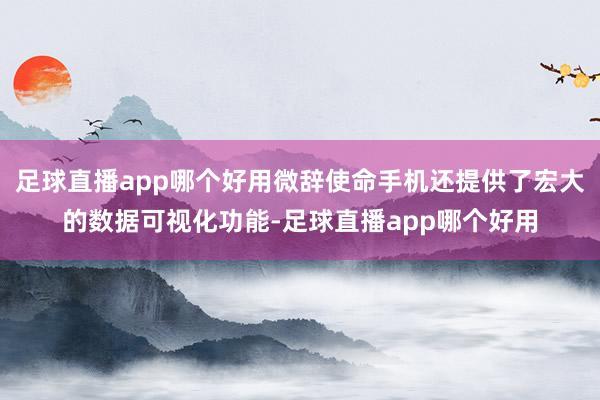 足球直播app哪个好用微辞使命手机还提供了宏大的数据可视化功能-足球直播app哪个好用