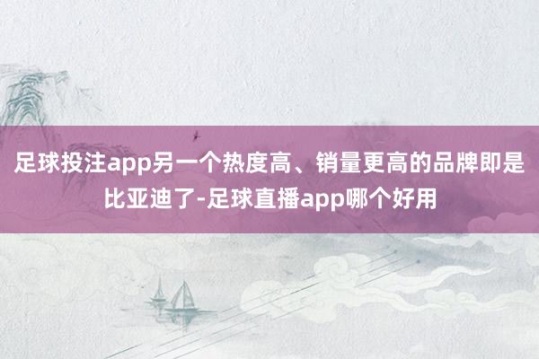 足球投注app另一个热度高、销量更高的品牌即是比亚迪了-足球直播app哪个好用