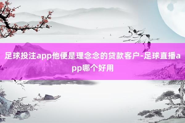 足球投注app他便是理念念的贷款客户-足球直播app哪个好用