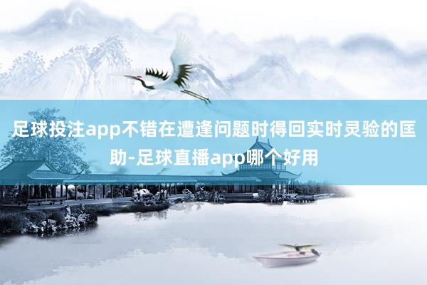 足球投注app不错在遭逢问题时得回实时灵验的匡助-足球直播app哪个好用