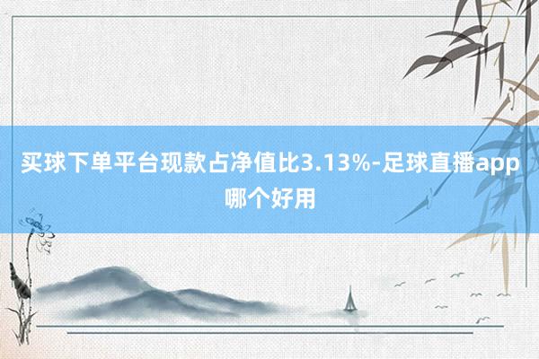 买球下单平台现款占净值比3.13%-足球直播app哪个好用