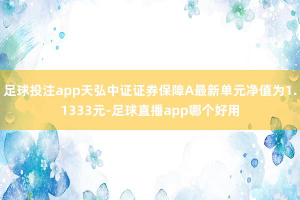 足球投注app天弘中证证券保障A最新单元净值为1.1333元-足球直播app哪个好用