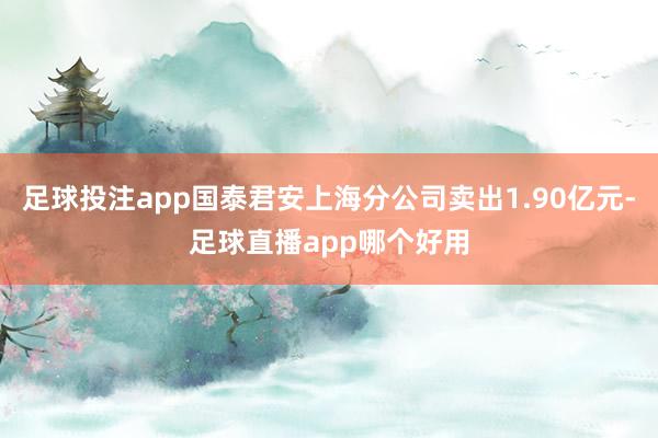 足球投注app国泰君安上海分公司卖出1.90亿元-足球直播app哪个好用