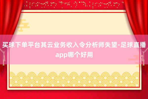 买球下单平台其云业务收入令分析师失望-足球直播app哪个好用