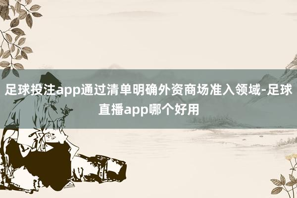 足球投注app通过清单明确外资商场准入领域-足球直播app哪个好用